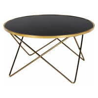 Konferenční stolek ROSALO, gold chrom zlatá/černá