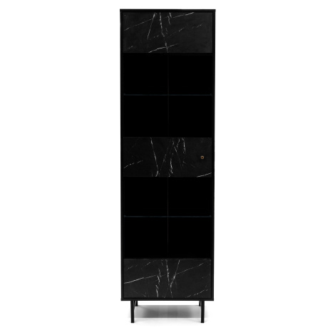 GAB Vitrínová skříň VEROLA WIT60, 60 cm Barva dřeva: Černá Mramor GAB nábytek