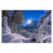 Umělecká fotografie Snowy forest lit by moon in winter, Switzerland, Roberto Moiola / Sysaworld,