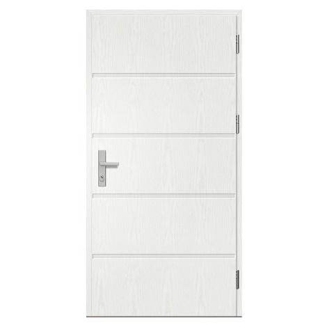 Ocelové vchodové dveře LUTTER 1 - Borovice Bílá (kresba dřeva), 80 / 207,5 cm, P ERKADO