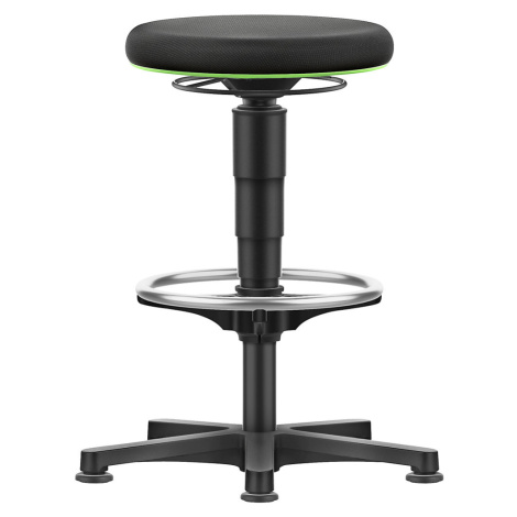bimos Univerzální stolička, s patkami, nožním kruhem, látka, barevný kruh zelený