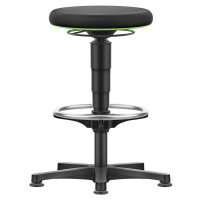 bimos Univerzální stolička, s patkami, nožním kruhem, látka, barevný kruh zelený