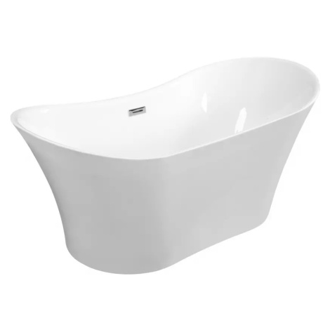 Volně stojící vana Amber 170/80 se sifonem click-clack s obdélníkovým přepadem Slim chrom BESCO