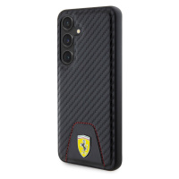 Zadní kryt Ferrari PU Leather Bottom Carbon pro Samsung Galaxy S24, black