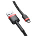 Baseus Cafule extra odolný nylonem opletený kabel USB / Micro USB QC3.0 2,4A 1m black-red