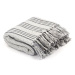 Bavlněná deka s pruhy 125 × 150 cm šedo-bílá