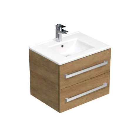 Koupelnová skříňka s umyvadlem SAT Cube Way 60x53x46 cm dub Hickory CUBE46602DHMOD