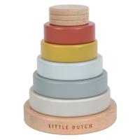 Dřevěné nasazovací kroužky barevné Little Dutch