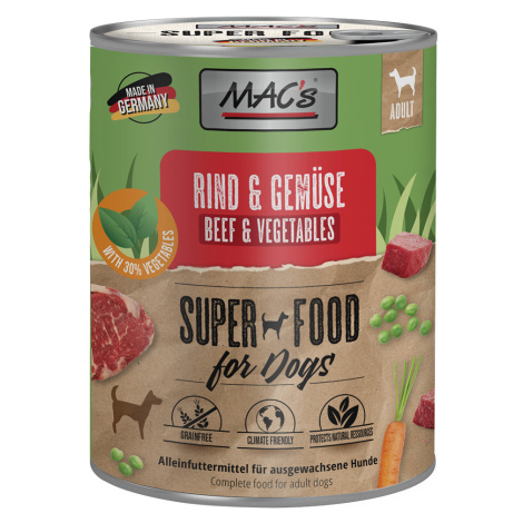 MAC's konzervy pro psy 24 x 800 g – výhodné balení - hovězí a zelenina
