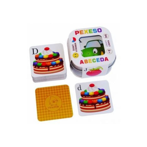 Pexeso Abeceda 64 karet v plechové krabičce 6x 6x 4 cm, Hmaťák Teddies