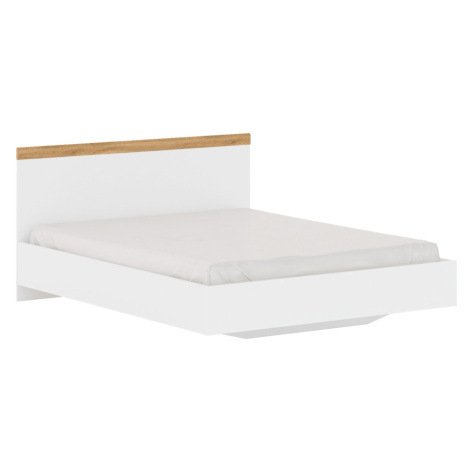 Manželská postel VENUSTA 160x200 cm, bílá/dub wotan Tempo Kondela