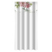 Elegantní bílý závěs s potiskem růžových pivoněk Šířka: 160 cm | Délka: 270 cm