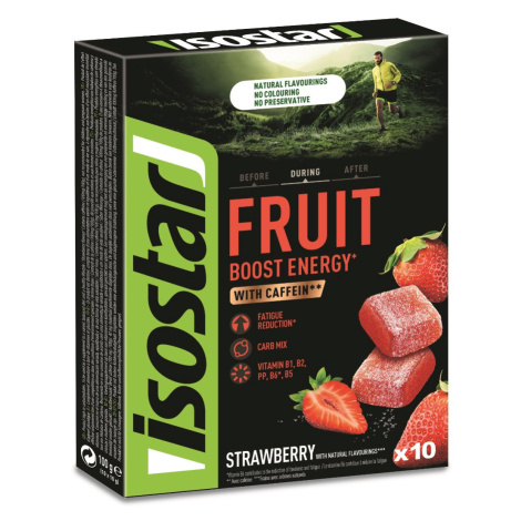 Isostar Fruit Boost Energy jahoda želé s kofeinem 10x10 g