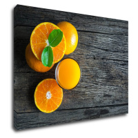 Impresi Obraz Pomeranče na šedém pozadí - 70 x 50 cm