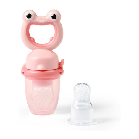 BABYONO - Dudlík silikonový na krmení Frog pink 6m+