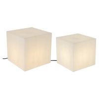 Sada 2 venkovních stojacích lamp bílých 30 a 38 cm čtvercových IP44 - Nura