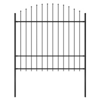 vidaXL Zahradní plot s hroty ocel (1,5–1,75) x 1,7 m černý