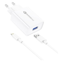 Síťová nabíječka Foneng EU13 + kabel USB na Lightning, 3A (bílá)