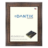 DANTIK rámeček 40 × 50, TRITON široký měď antik plexi čiré