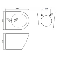 MEXEN Lena bidet závěsný, bílá/zlatá linka 35224805