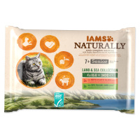 Kapsičky IAMS Naturally Senior mořské a suchozemské maso v omáčce multipack (4x85g) 340 g