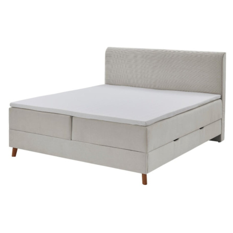 Béžová boxspring postel s úložným prostorem 180x200 cm Memphis - Meise Möbel