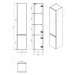 kielle 50202010 - Vysoká skříňka závěsná, 157x30x32 cm, lesklá bílá