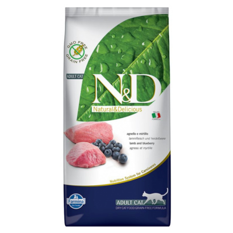 N&amp;D Cat Adult Lamb/Blueberry Grain-free - 10kg Natural&Delicious