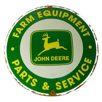 Plechová cedule John Deere, Ø 35 cm