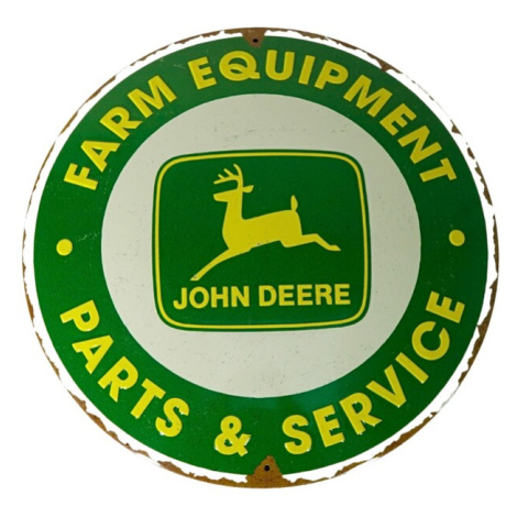 Plechová cedule John Deere, Ø 35 cm NEKUPTO