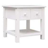 Odkládací stolek bílý 40x40x40 cm dřevo pavlovnie