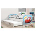 BMS Dětská obrázková postel s přistýlkou LUKI 2 | bílá Obrázek: Auto