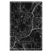 Mapa Santiago de Compostela black, 26.7x40 cm