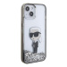 Karl Lagerfeld hard silikonový obal iPhone 15 6.1" Transparentní Liquid Glitter Ikonik