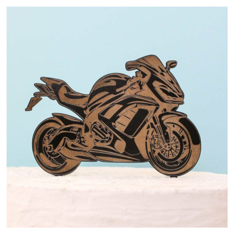 Dřevěný zápich pro motorkáře na narozeninový dort DUBLEZ