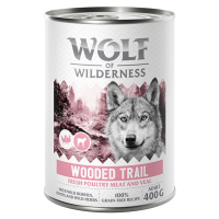 Wolf of Wilderness, 12 x 400 g - 10 + 2 zdarma - Wooded Trails - drůbež s telecím