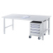 RAU Pracovní stůl, výškově přestavitelný, 760 - 1080 mm, deska z linolea, š x h 750 x 800 mm, sv