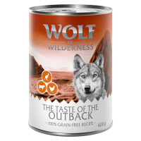 Wolf of Wilderness konzervy 6 x 400 g , 5 + 1 zdarma! - The Outback - kuřecí, hovězí, klokaní