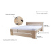 DJM Dřevěná postel z bukového masivu N87, 90 x 200 cm