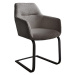 DELIFE Jídelní židle Pejo-Flex konzolová podnož plochá černá bouclé šedý