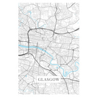 Mapa Glasgow white, POSTERS, (26.7 x 40 cm)