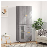 vidaXL Skříň highboard šedá sonoma 69,5 x 34 x 180 cm kompozitní dřevo