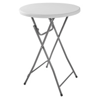tectake 402758 barový stolek skládací ocelový ø80cm - bílá bílá ocel