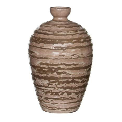 Keramická váza VESPER drápaná 18cm hnědá