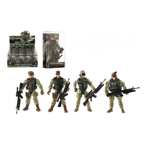Teddies Voják figurka se zbraní plast 10cm mix druhů v plastové krabičce 6x11x3cm 24ks v boxu