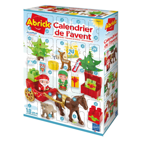 Adventní kalendář 2020 Abrick Écoiffier Mikuláš se sáňkami a lesními zvířátky, 24 dílů od 18 měs Ecoiffier