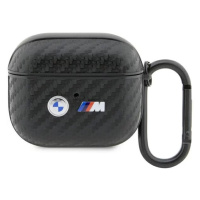Pouzdro BMW AirPods 3 gen cover Back Carbon Double Metal Logo (BMA3WMPUCA2)