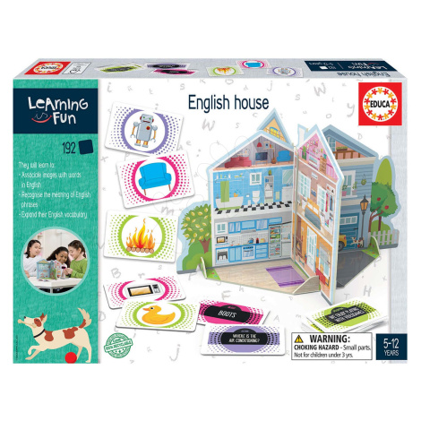 Naučná hra pro nejmenší English House Educa Učíme se výbavu rodinného domu v angličtině s obrázk