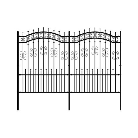 SHUMEE Zahradní plot s hroty černý 190 cm práškově lakovaná ocel
