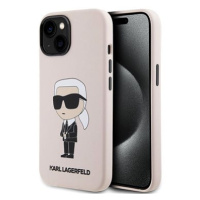 Karl Lagerfeld Liquid Silicone Ikonik NFT Zadní Kryt pro iPhone 15 Pink